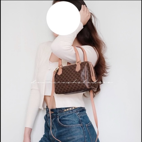 Celine 凱旋門老花波士頓斜挎包 Macadam boston crossbody bag