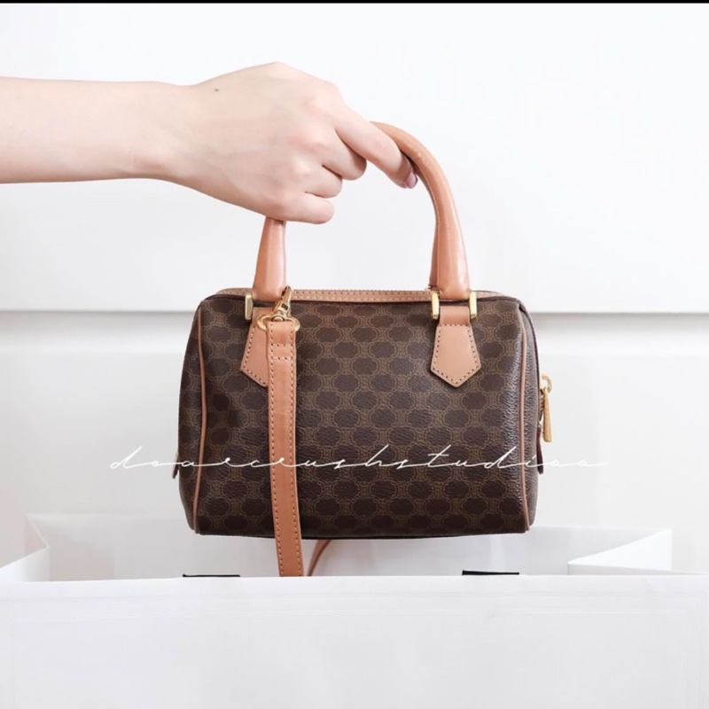 Celine 凱旋門老花波士頓斜挎包 Macadam boston crossbody bag-1