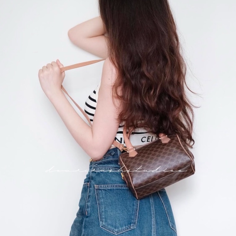 Celine 凱旋門老花波士頓斜挎包 Macadam boston crossbody bag-2