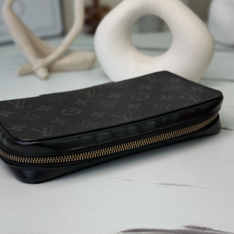 Lv Zippy Xl 黑老花商務手拿包/長夾-3