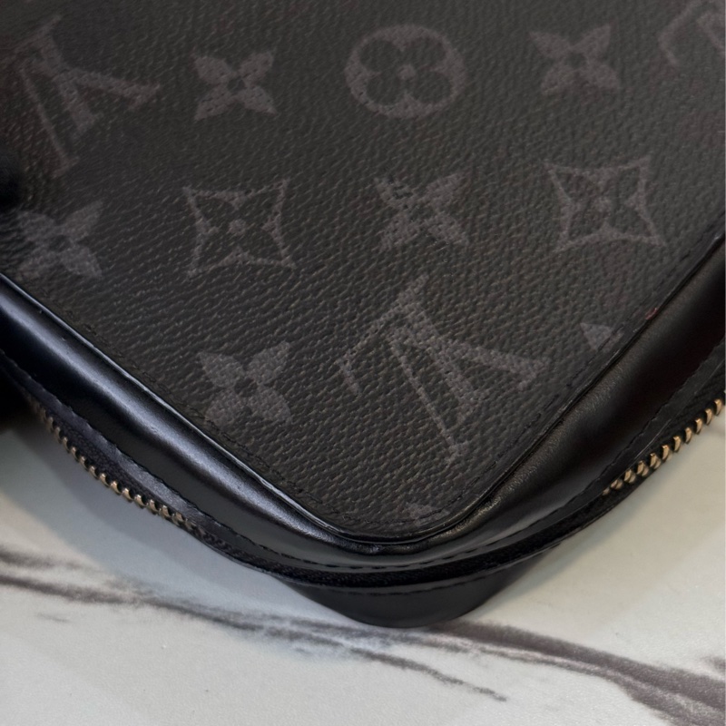 Lv Zippy Xl 黑老花商務手拿包/長夾-11