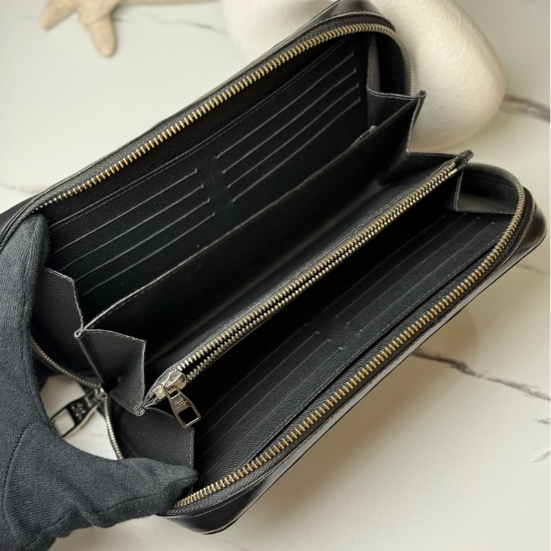 Lv Zippy Xl 黑老花商務手拿包/長夾-15