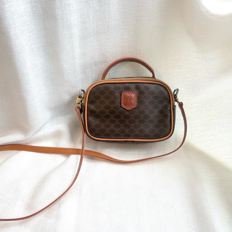 Celine 中古凱旋門手提相機包 Macadam Vintage handle camera bag 斜挎包-0