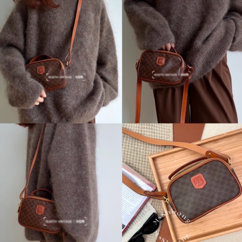 Celine 中古凱旋門手提相機包 Macadam Vintage handle camera bag 斜挎包-13