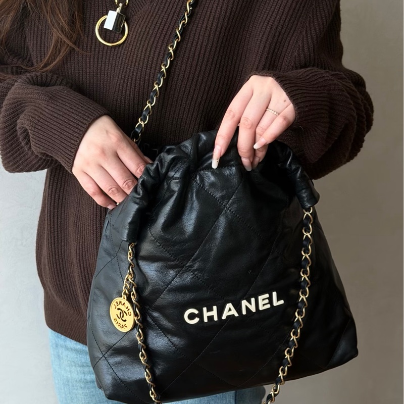 Chanel 香奈兒 22 Bag 黑金 小號-3