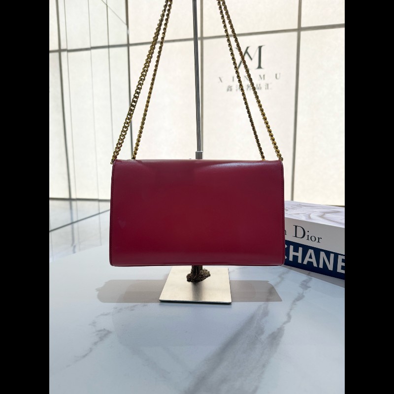 YSL 紅色流蘇全皮kate中號 肩背包斜背包-1