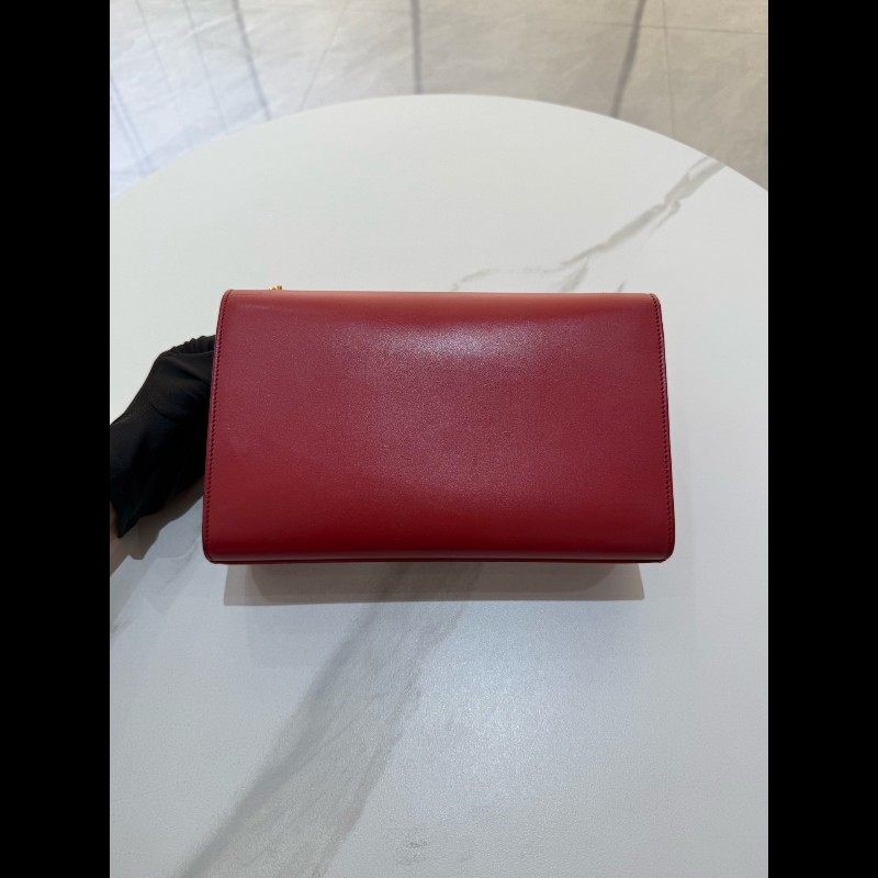 YSL 紅色流蘇全皮kate中號 肩背包斜背包-4