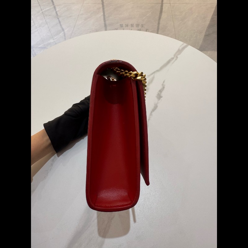 YSL 紅色流蘇全皮kate中號 肩背包斜背包-5