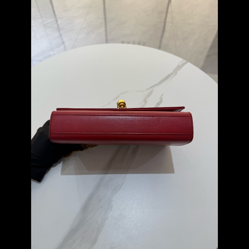 YSL 紅色流蘇全皮kate中號 肩背包斜背包-6