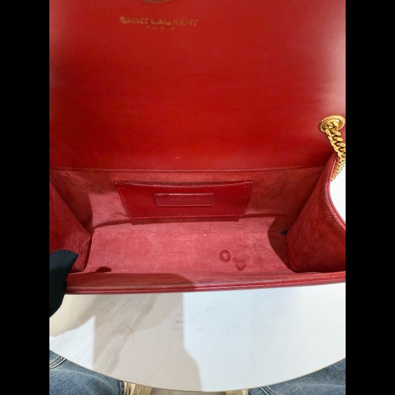 YSL 紅色流蘇全皮kate中號 肩背包斜背包-8