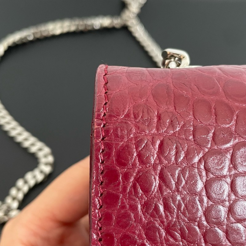 YSL紅色鱷壓紋kate中號流蘇肩背包斜背包-25