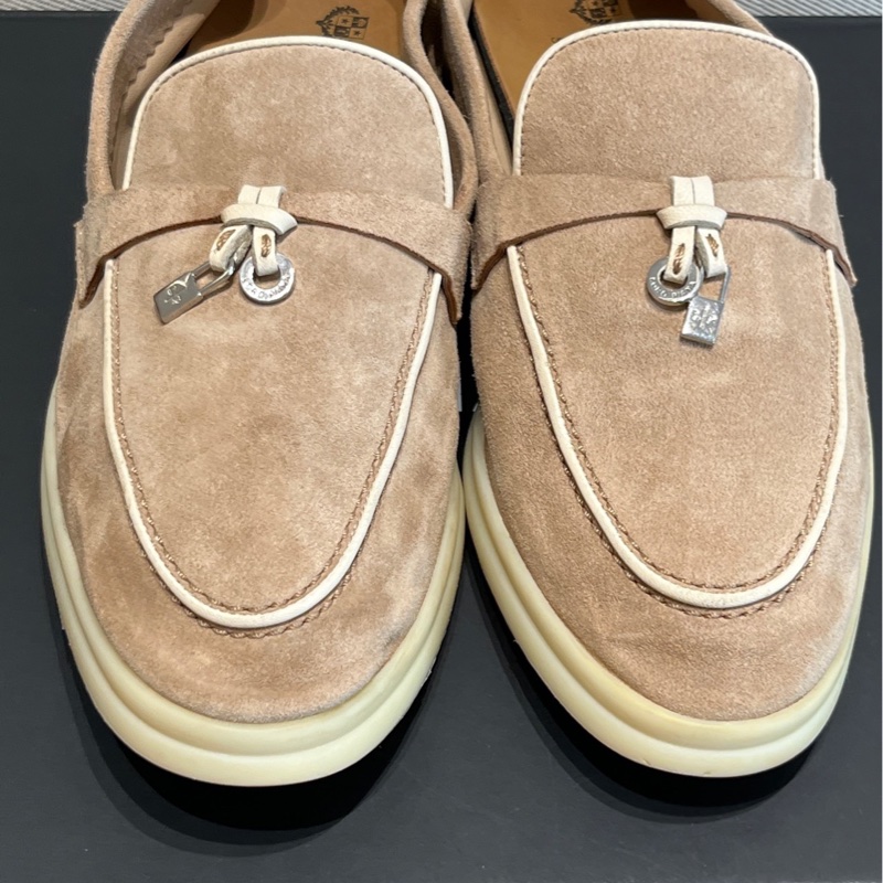 97新 Loro piana鎖扣吊墜高級羊絨鑲邊樂福鞋 37碼-1