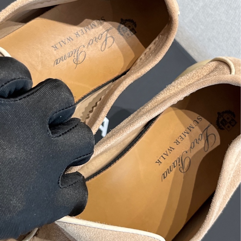 97新 Loro piana鎖扣吊墜高級羊絨鑲邊樂福鞋 37碼-7