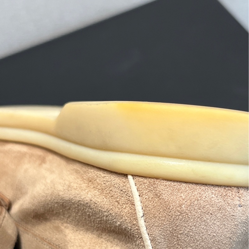 97新 Loro piana鎖扣吊墜高級羊絨鑲邊樂福鞋 37碼-14