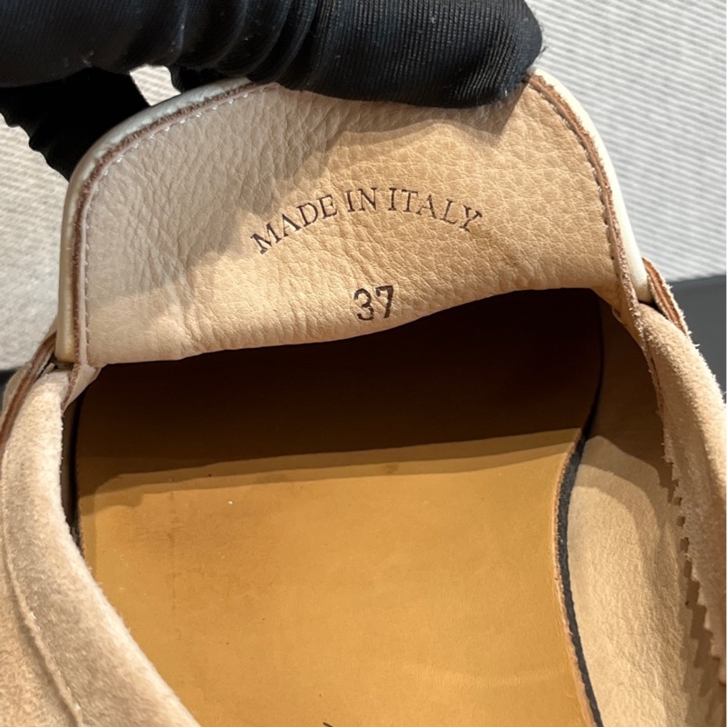 97新 Loro piana鎖扣吊墜高級羊絨鑲邊樂福鞋 37碼-16