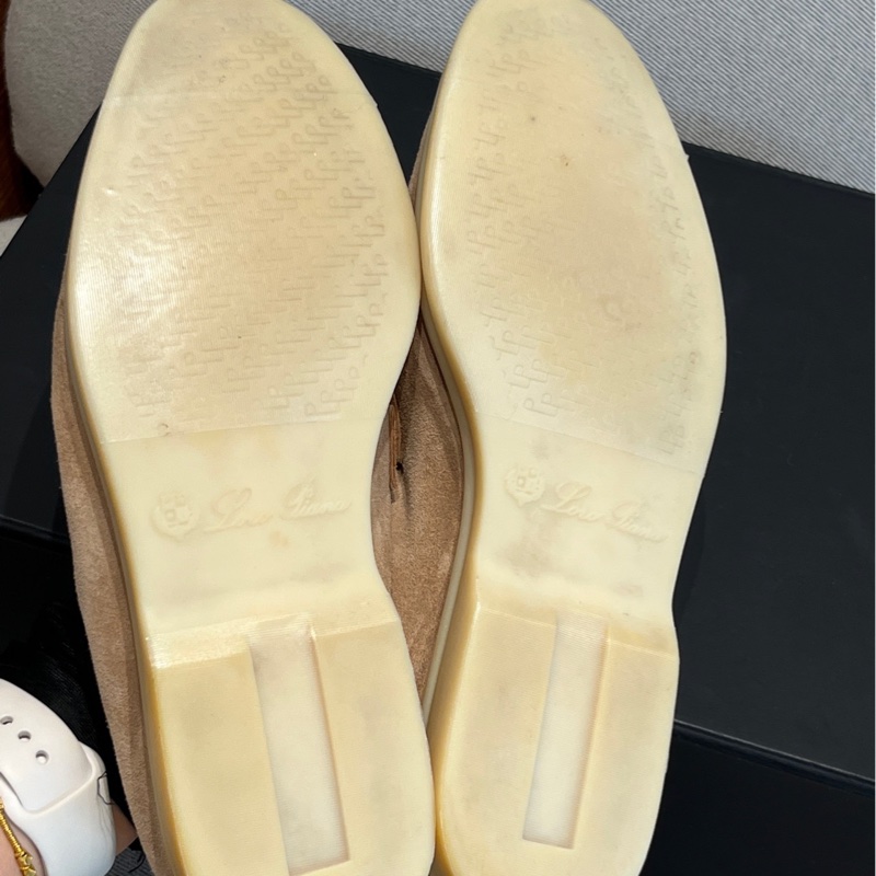 97新 Loro piana鎖扣吊墜高級羊絨鑲邊樂福鞋 37碼-18