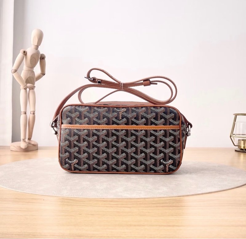 「JL 精品代購」98新Goyard 棕色相機包-0