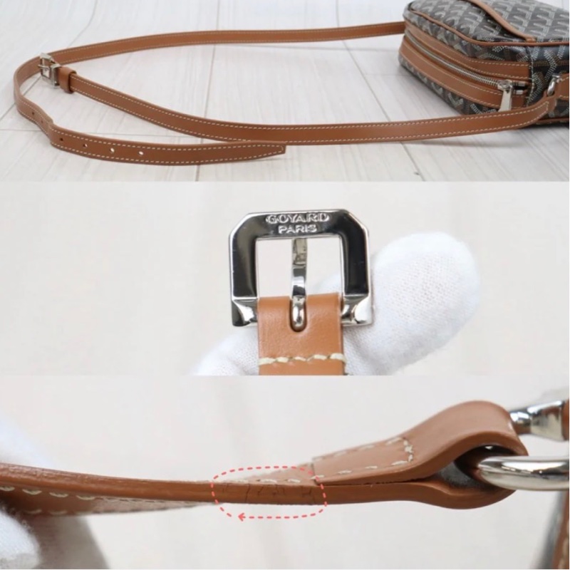 「JL 精品代購」98新Goyard 棕色相機包-9