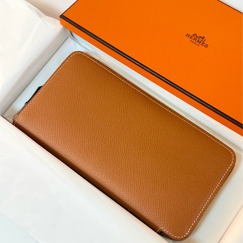 ✔️ Hermès Silk’In 經典絲巾拉鍊長夾｜金棕色（C刻）-0