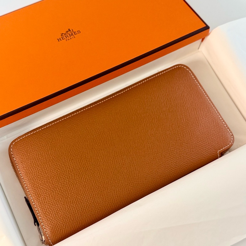 ✔️ Hermès Silk’In 經典絲巾拉鍊長夾｜金棕色（C刻）-2