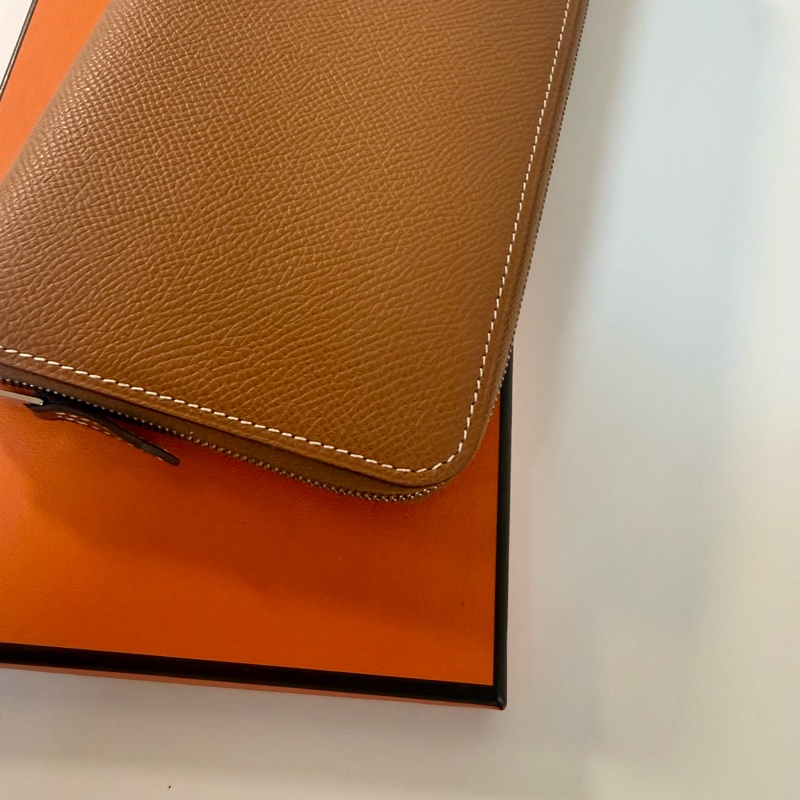 ✔️ Hermès Silk’In 經典絲巾拉鍊長夾｜金棕色（C刻）-7