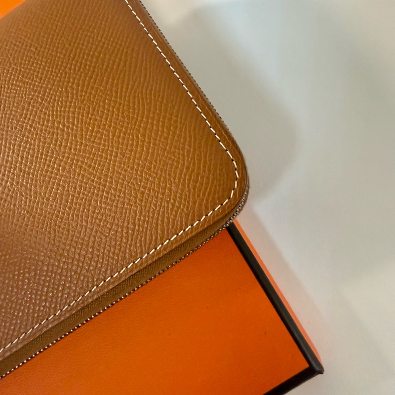 ✔️ Hermès Silk’In 經典絲巾拉鍊長夾｜金棕色（C刻）-10