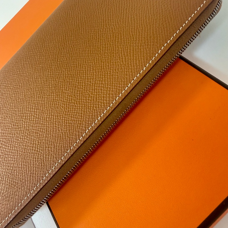 ✔️ Hermès Silk’In 經典絲巾拉鍊長夾｜金棕色（C刻）-11