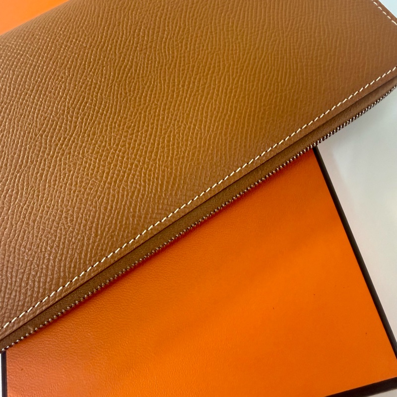 ✔️ Hermès Silk’In 經典絲巾拉鍊長夾｜金棕色（C刻）-13