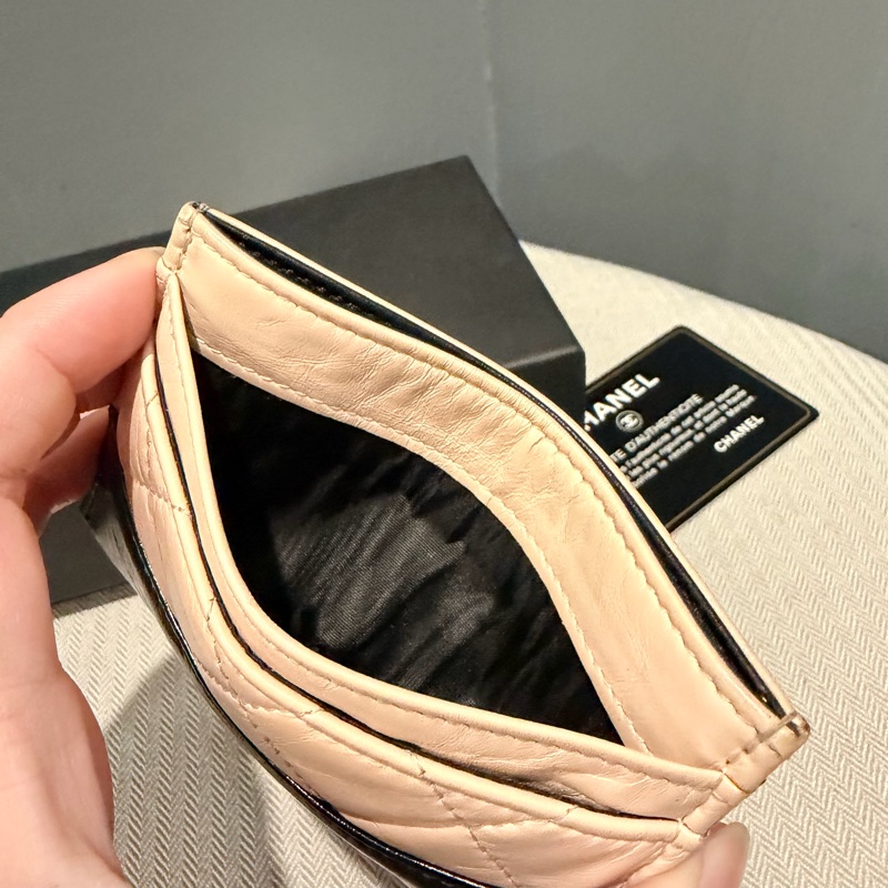 Chanel 香奈兒 流浪系列 卡夾 杏拼黑-4