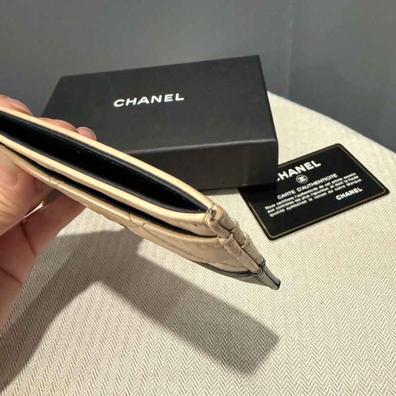 Chanel 香奈兒 流浪系列 卡夾 杏拼黑-13