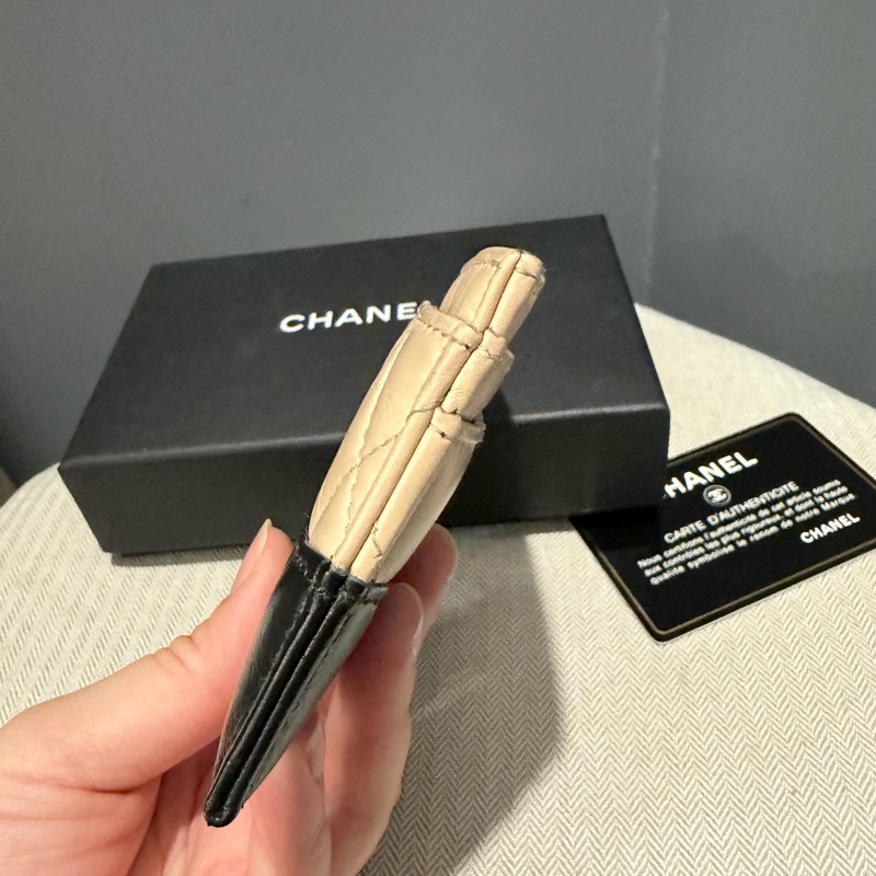 Chanel 香奈兒 流浪系列 卡夾 杏拼黑-14