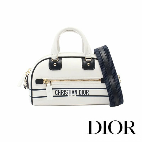 DIOR S6200OSGQ M933 女士 Vibe 保齡球球迷你包 白色小牛皮