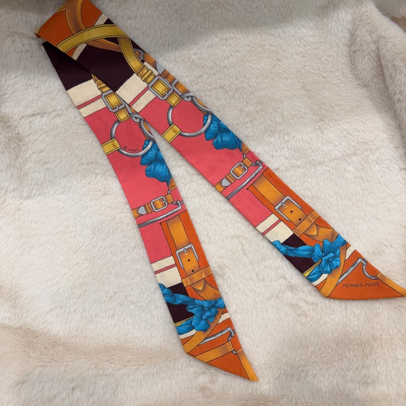 Hermes 愛馬仕 鎖鏈皮帶Twilly 絲巾-0