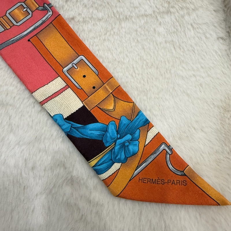 Hermes 愛馬仕 鎖鏈皮帶Twilly 絲巾-4