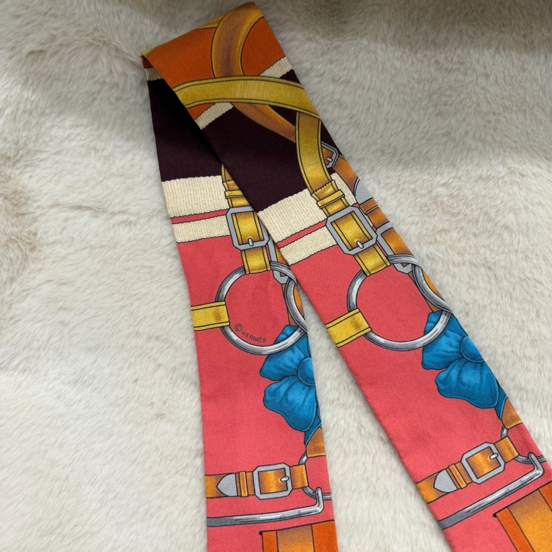 Hermes 愛馬仕 鎖鏈皮帶Twilly 絲巾-6