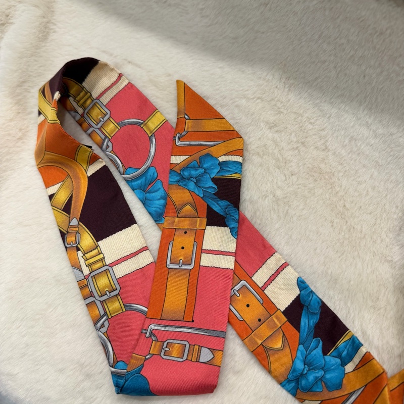 Hermes 愛馬仕 鎖鏈皮帶Twilly 絲巾-10
