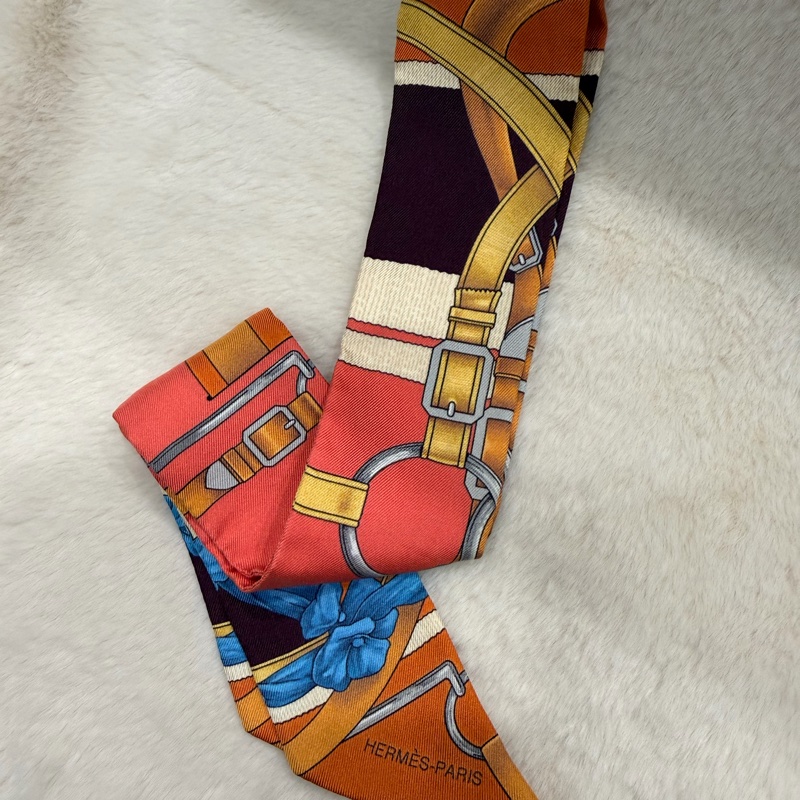 Hermes 愛馬仕 鎖鏈皮帶Twilly 絲巾-11