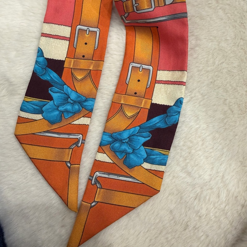Hermes 愛馬仕 鎖鏈皮帶Twilly 絲巾-12