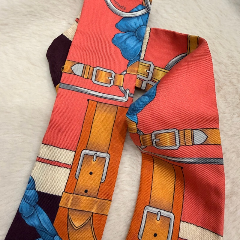 Hermes 愛馬仕 鎖鏈皮帶Twilly 絲巾-14