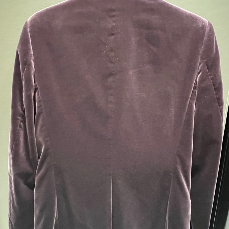 CK 絨布酒紅色西裝-3