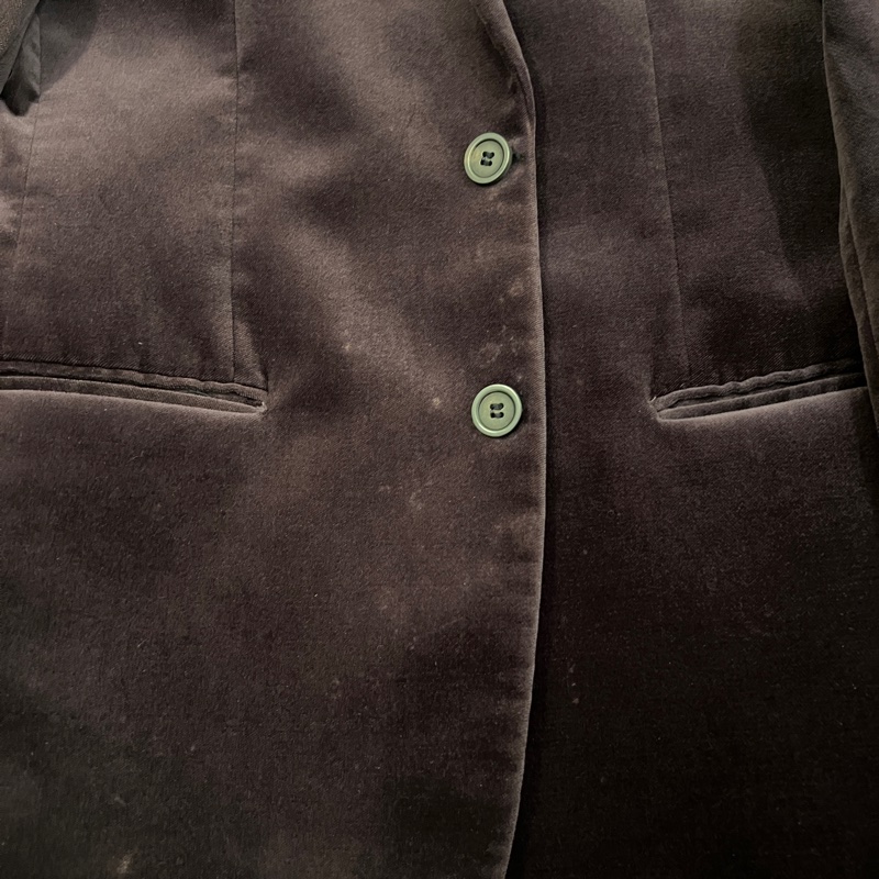 CK 絨布酒紅色西裝-5