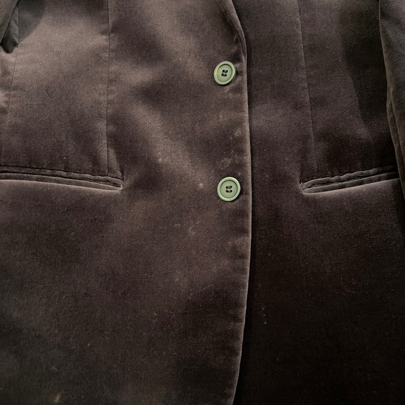 CK 絨布酒紅色西裝-6