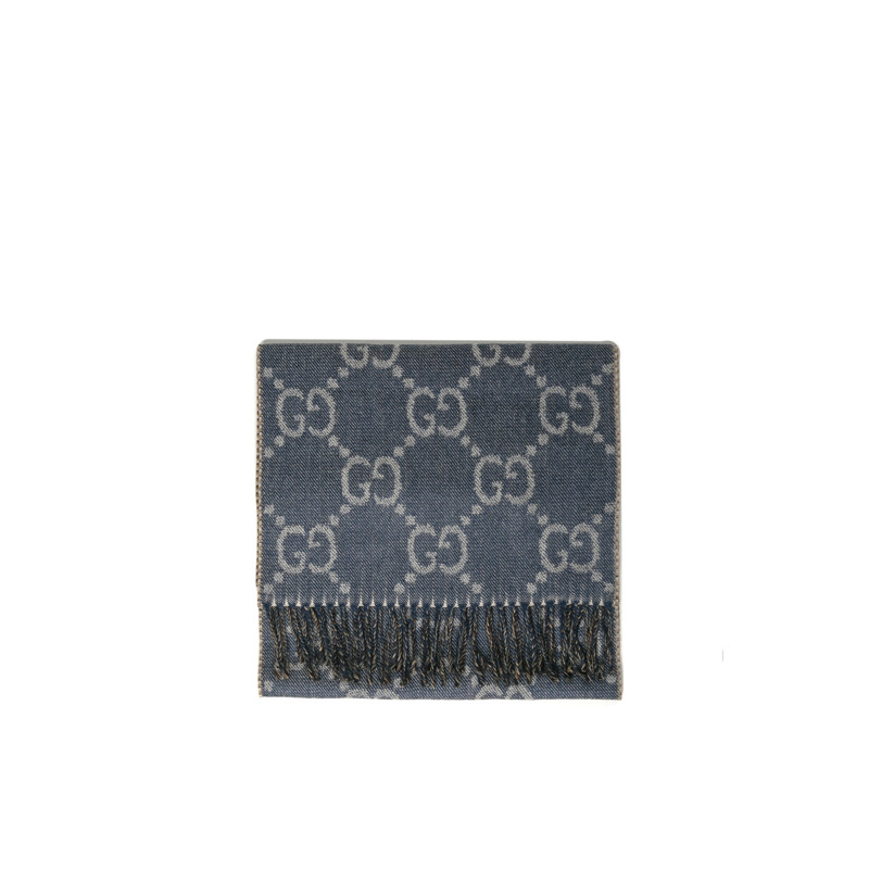 Gg Jacquard Knit With Tassels 圍巾-0