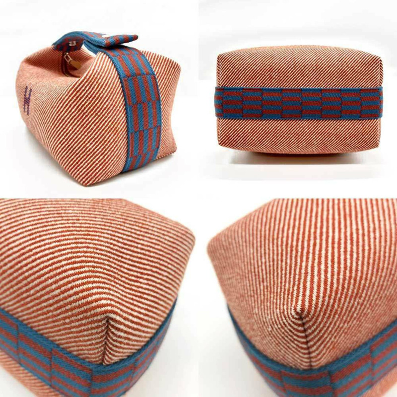 愛馬仕 Brid A 黑色 PM 手提包小包 橙色 x 紅色 藍色帆布 愛馬仕-2