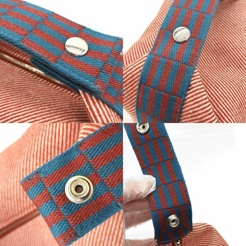 愛馬仕 Brid A 黑色 PM 手提包小包 橙色 x 紅色 藍色帆布 愛馬仕-3