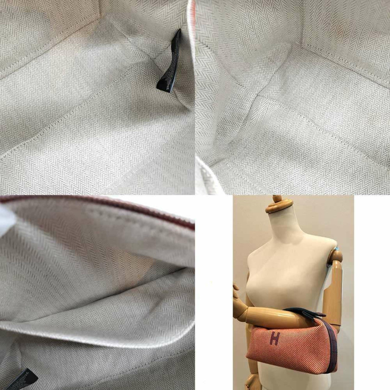 愛馬仕 Brid A 黑色 PM 手提包小包 橙色 x 紅色 藍色帆布 愛馬仕-5