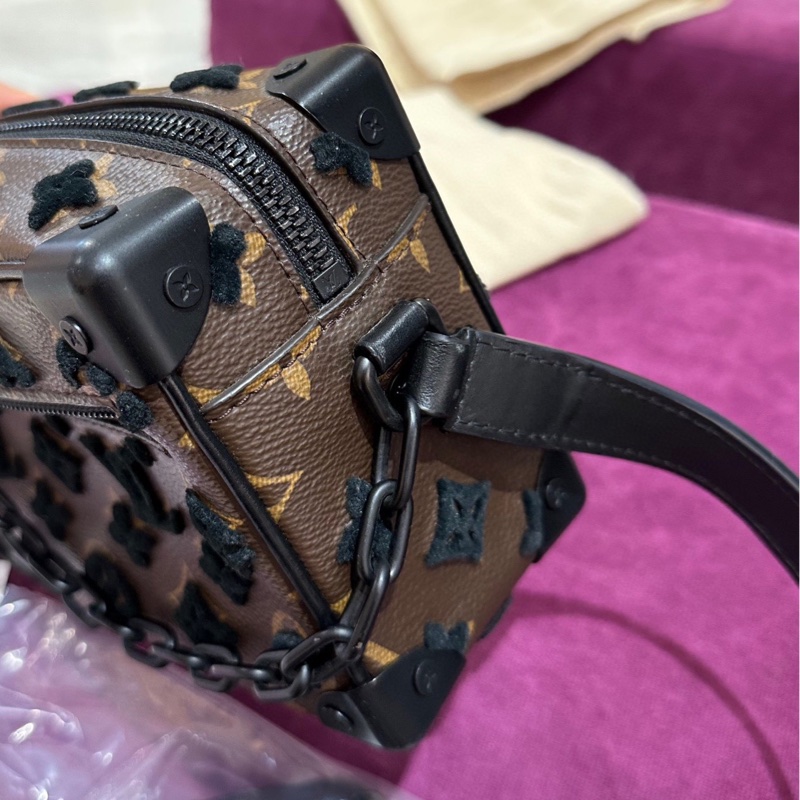 Lv 路易威登 mini soft trunk 植絨老花 芯片款-12