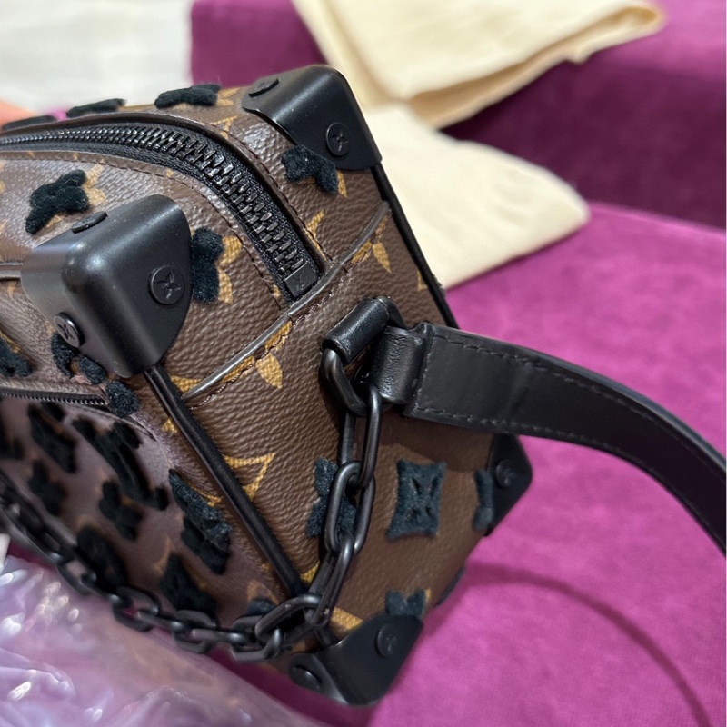 Lv 路易威登 mini soft trunk 植絨老花 芯片款-20
