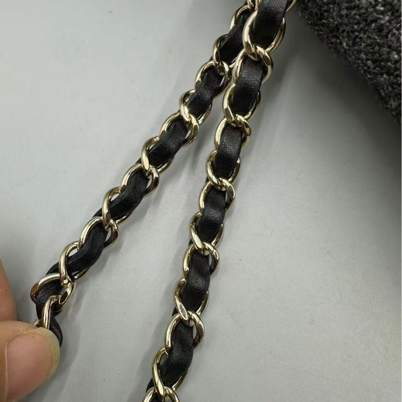 Chanel✨鏈條花呢丹寧牛仔JUMBO XXL 機場包-20