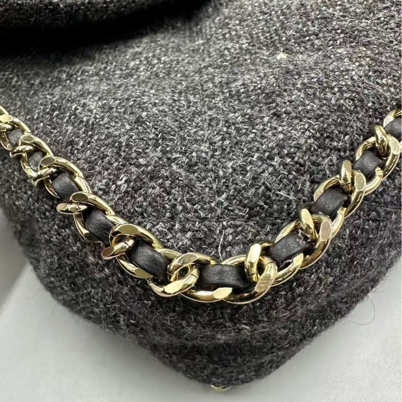 Chanel✨鏈條花呢丹寧牛仔JUMBO XXL 機場包-7